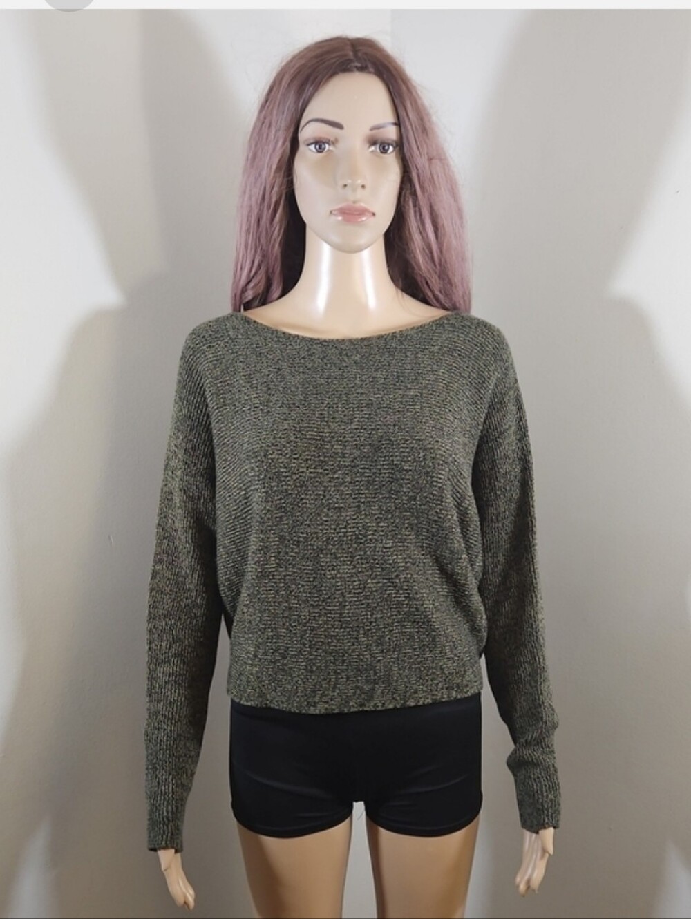 Aritzia Wilfred Olive Green Women's Knit Sweater Top - Classic Boatneck High Low